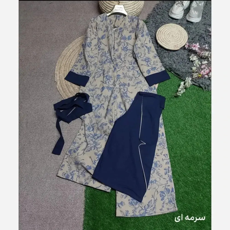 ست کت و اورال لینن نچرال آپامه مدل دو جیب سایز 38 تا 46