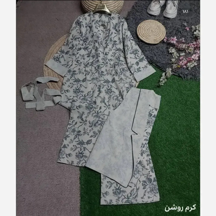 ست کت و اورال لینن نچرال آپامه مدل دو جیب سایز 38 تا 46