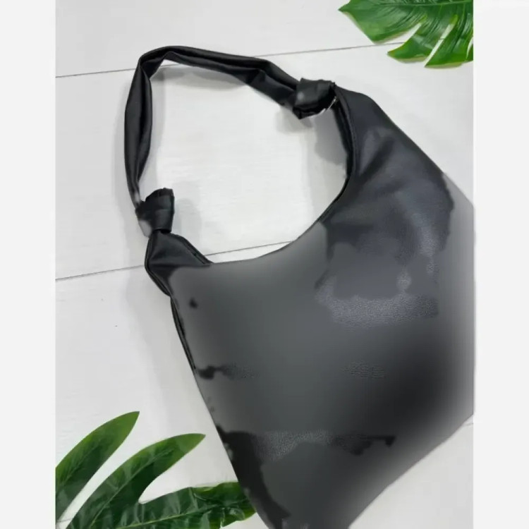 کیف بند گره ای چرم سبک و جادار رنگ مشکی و موکا