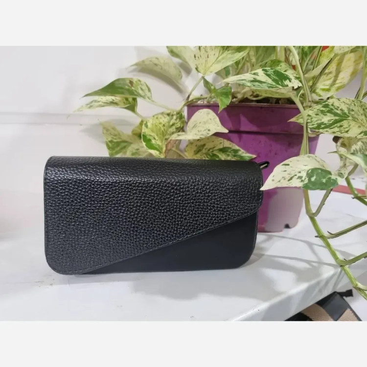 کیف بهار چرم مصنوعی مشکی سایز 20x10 با بند