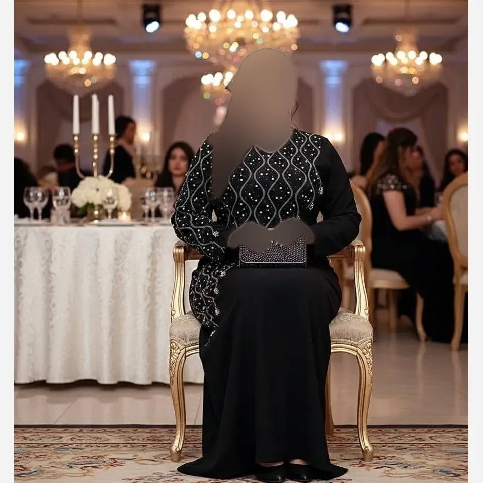 ماکسی مجلسی زنانه کرپ دالیچ مشکی قد 140 تا 146