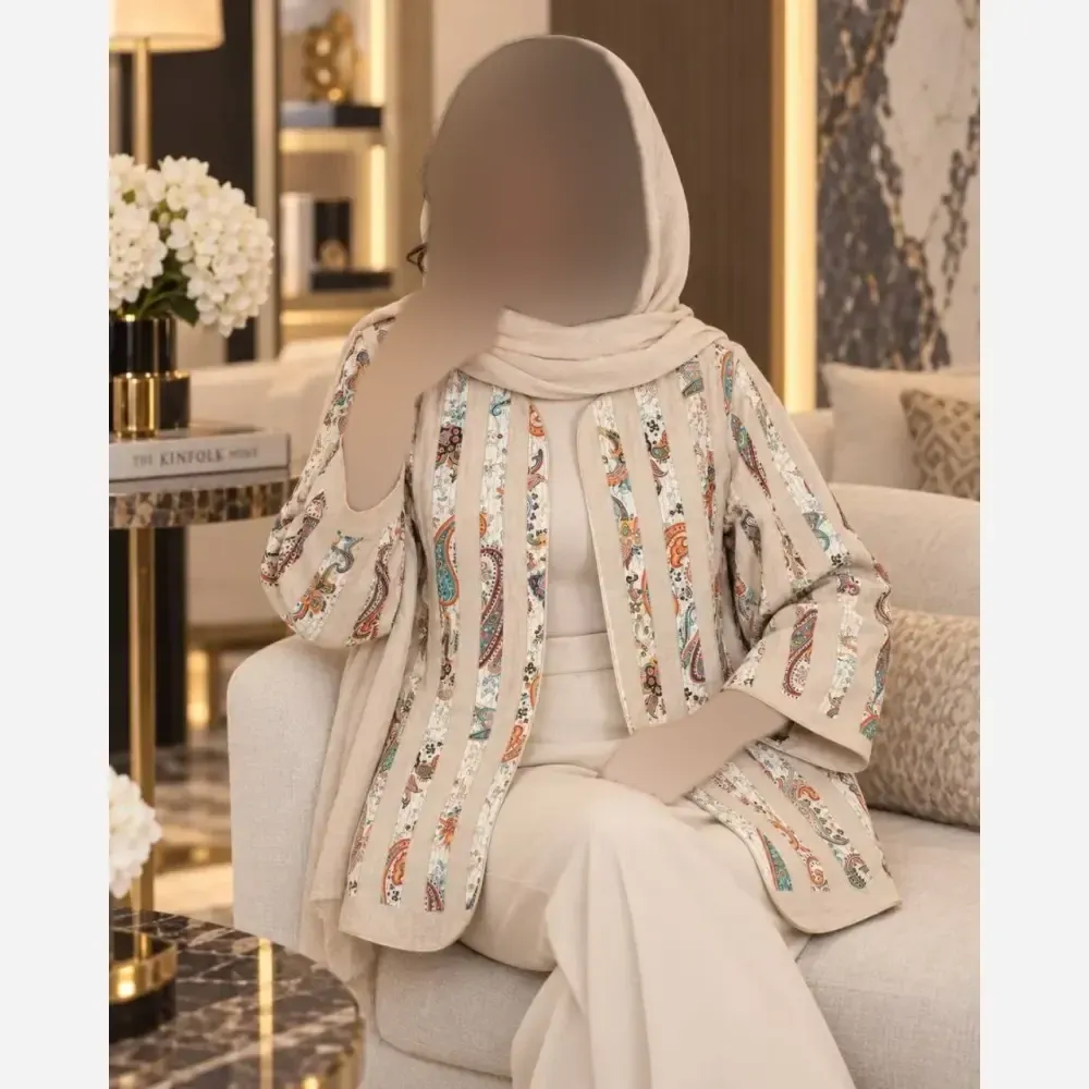 کت زنانه طرح دار جنس تافته درجه یک فری سایز 38 تا 46