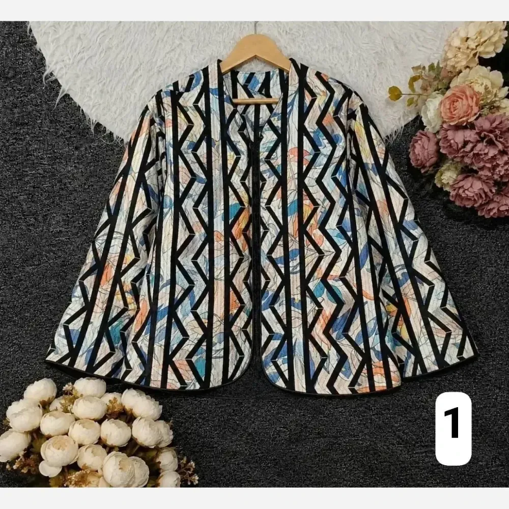 کت زنانه طرح دار جنس تافته درجه یک فری سایز 38 تا 46