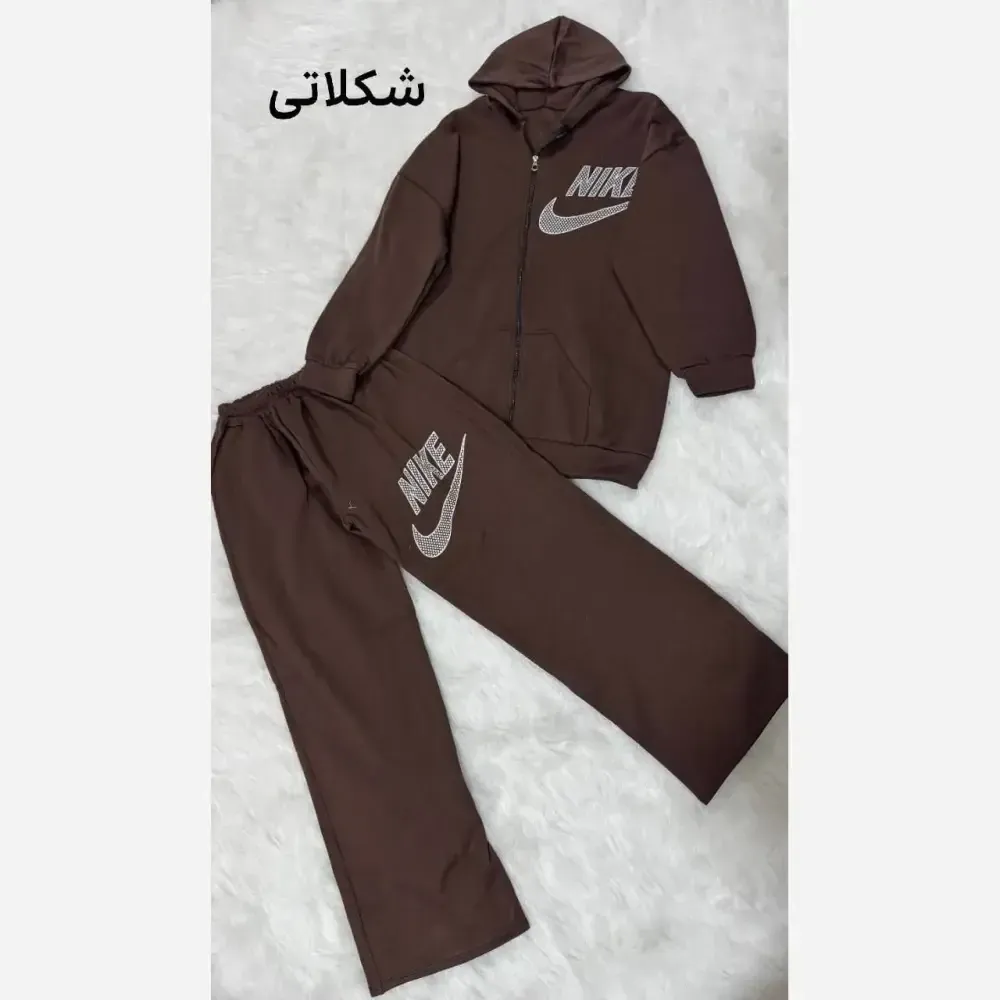 ست سویشرت شلوار نایک تو کرکی فری سایز 36 تا 46 جیب دار
