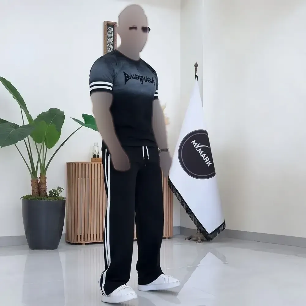 ست مردانه نوار کنفی پنبه گلکسی رنگ مشکی