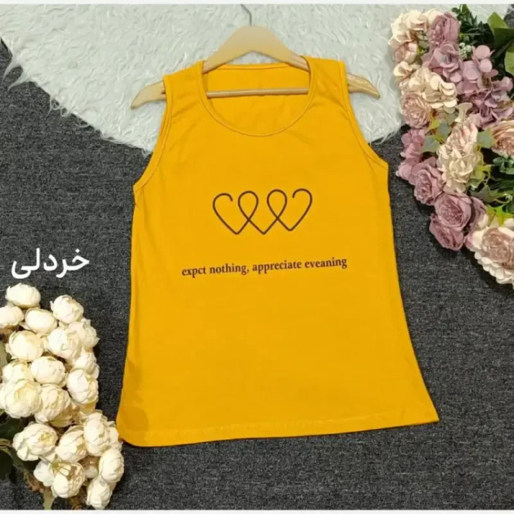 تاپ رکابی زنانه نخی سوپر پنبه درجه یک فری سایز