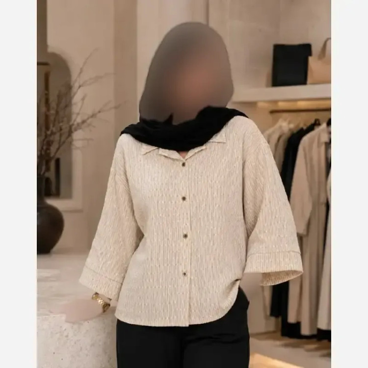 شومیز باکسی ترلان جنس زنبوری مناسب سایز 38 تا 46