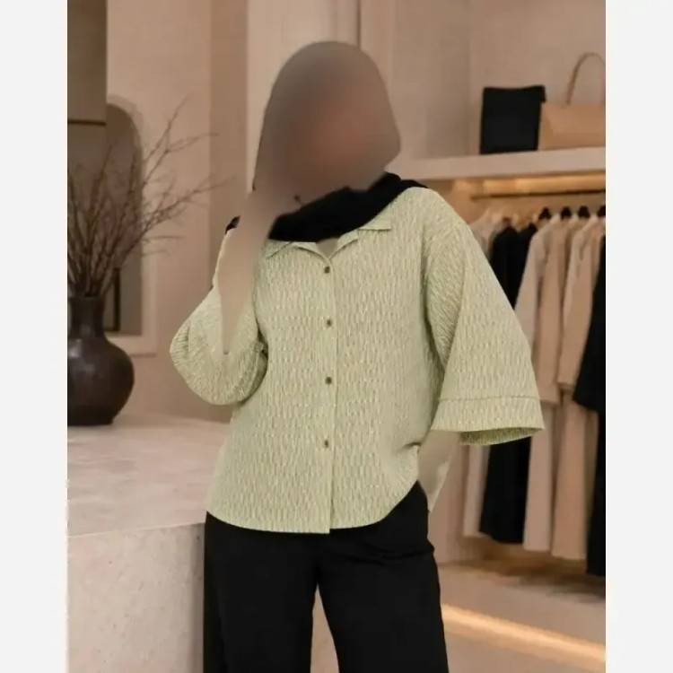 شومیز باکسی ترلان جنس زنبوری مناسب سایز 38 تا 46
