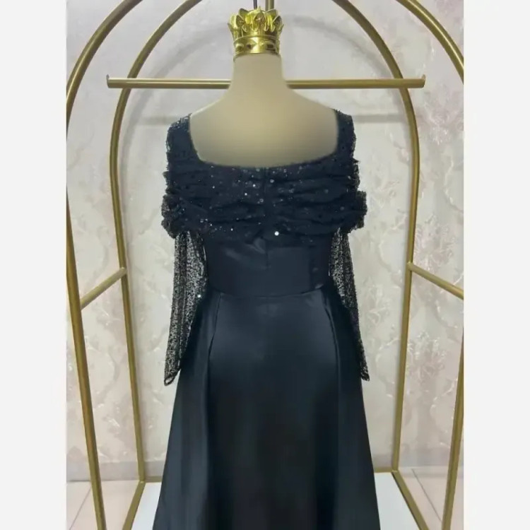 مدل بیتا لباس مجلسی پارچه جسیمکو با ساتن آمریکایی سایز 38 تا 48