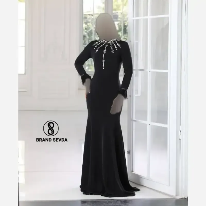 لباس مجلسی مدل کیارا متریال قواصی سنگ دوزی شده سایز 38 تا 48