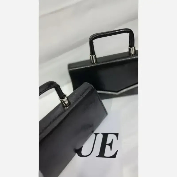کیف مجلسی ماهلین چرم مشکی سایز 25 در 15