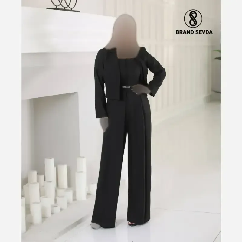 سرهمی سه تیکه مجلسی زنانه مازراتی رنگ مشکی