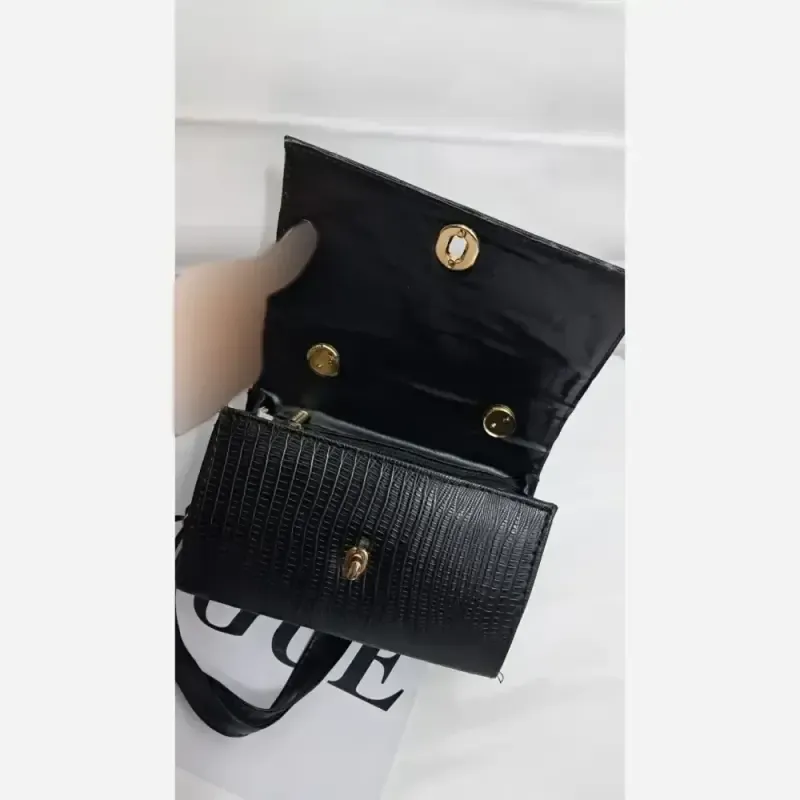 کیف گلسا چرم ورنی بند دوشی سایز 15 در 20