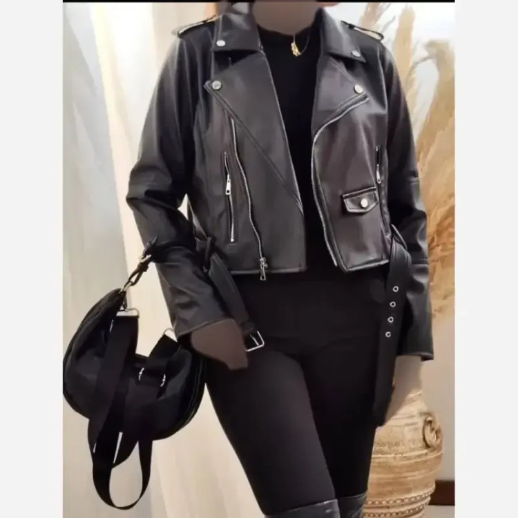 کت چرم آستر دار زنانه مدل زارا