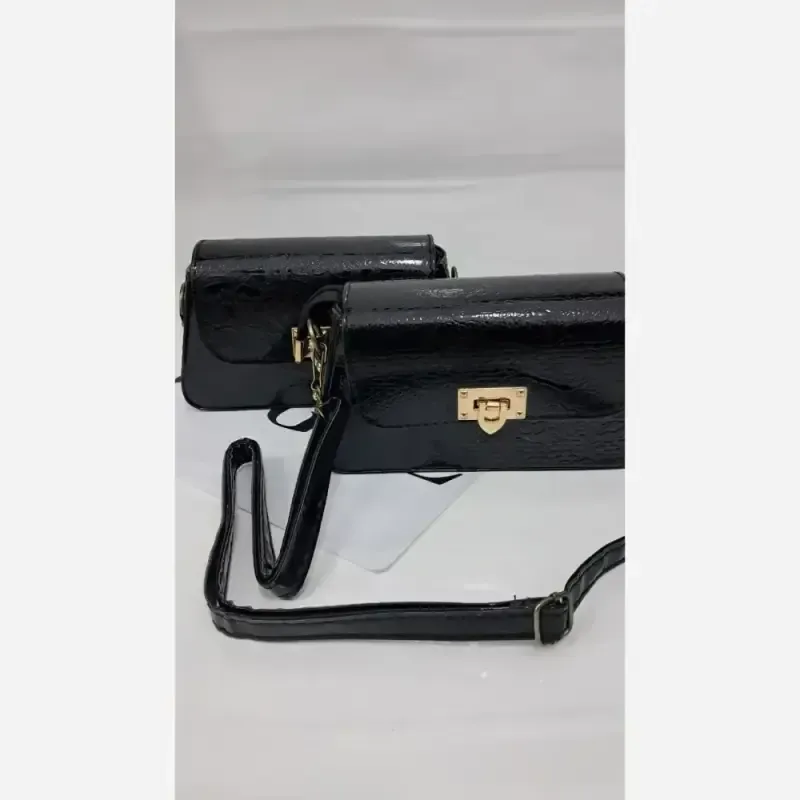کیف دوشی چرم ورنی مدل آنیا
