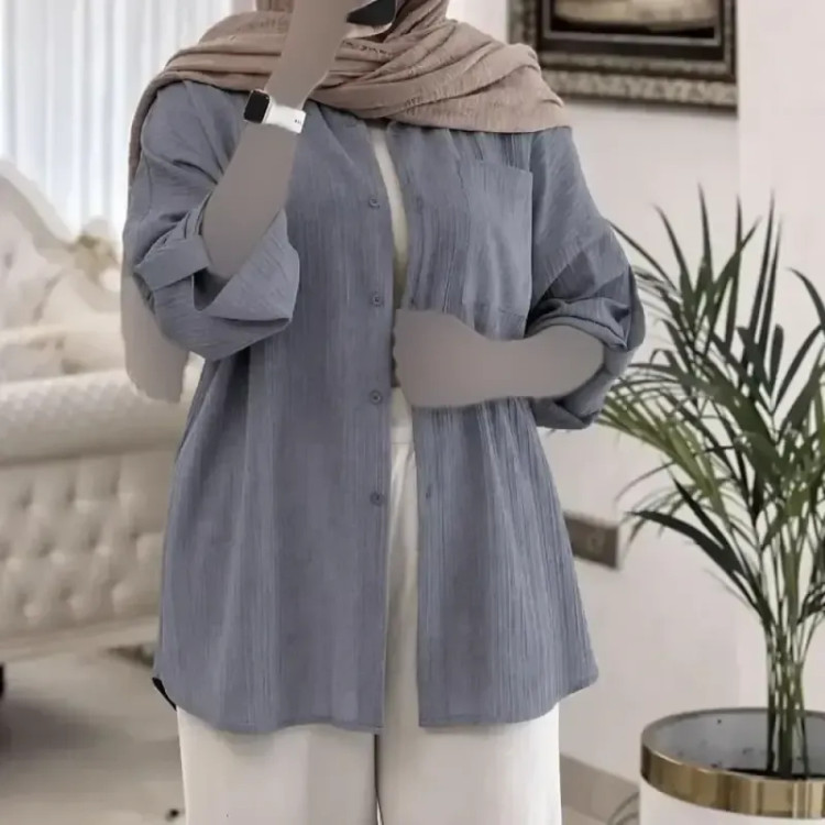 شومیز مانتویی کراش پاگن دار خنک و تابستانه سایز یک و دو