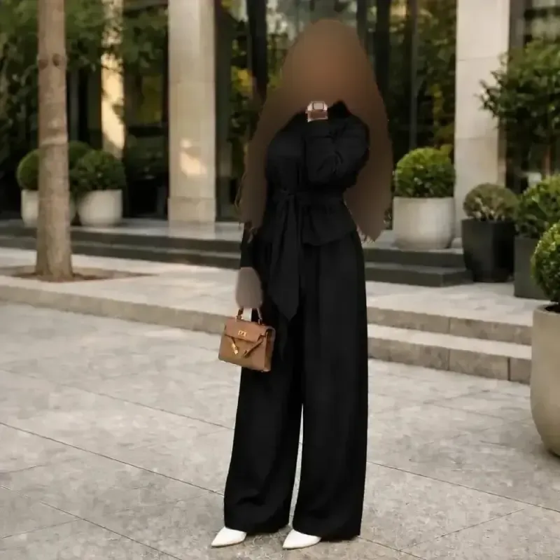 ست دو تیکه برکه مازراتی اعلا زنانه در رنگ بندی مشکی، نسکافه ای، قهوه ای، موشی و سورمه ای در سایز 1 و 2