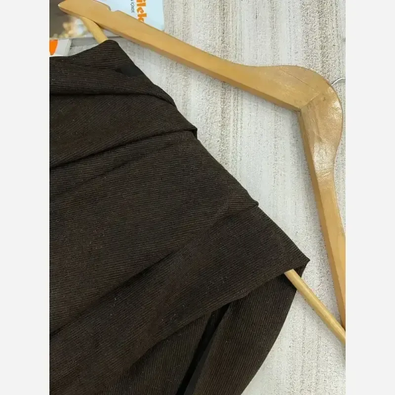 شال مخمل کبریتی لمه دار قهوه ای سبز فری سایز عرض 71 طول 200