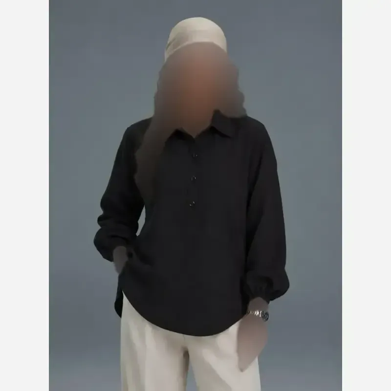 تونیک مانتویی پشت بلند زنانه جنس صوفیا ابروبادی فری سایز مشکی