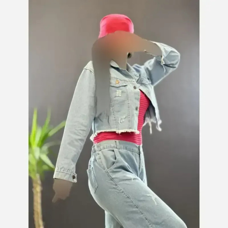 کراپ جین زنانه اصل شسته شده سنگشور شده ذغالی یخی سایز 36 تا 42