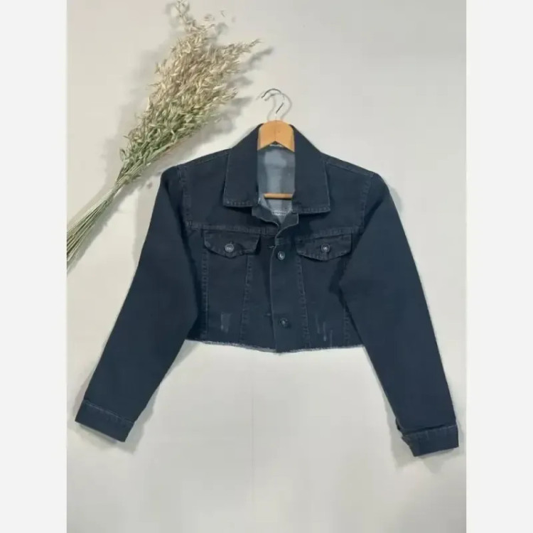کراپ جین زنانه اصل شسته شده سنگشور شده ذغالی یخی سایز 36 تا 42