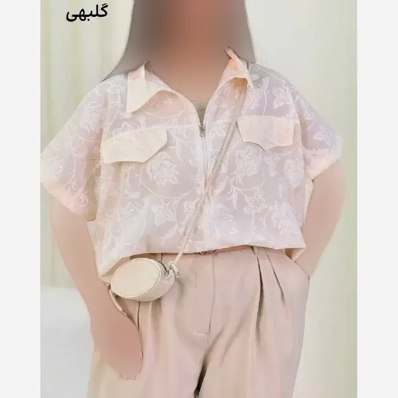 وست طرحدار شیشه ای زارا صورتی گلبهی کره ای فری سایز 38 تا 48 زیپ کاربردی
