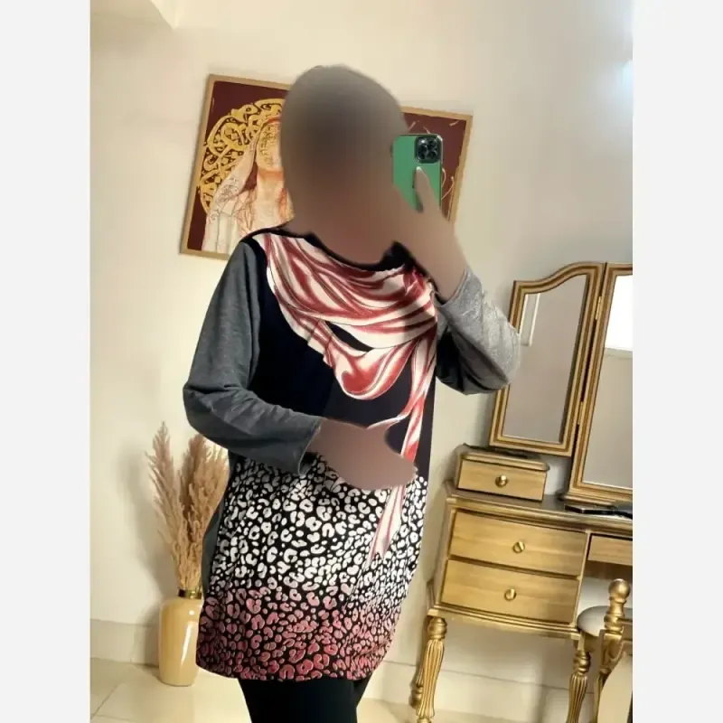 تونیک قواره دار زنانه جنس گلکسی و فانریپ رنگ ژورنال سایز فری 38 تا 48