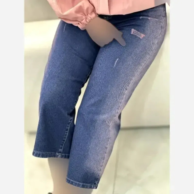شلوار بگ جین زنانه رادو شسته شده و سنگشور شده رنگ صورتی و یخی سایز 38 تا 46