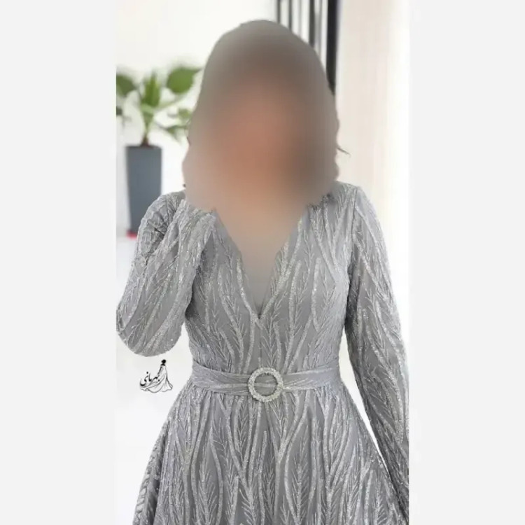 پیراهن مجلسی زنانه مدل پریزاد جنس شاین برجسته قد 150 استردار سایز 42 تا 50