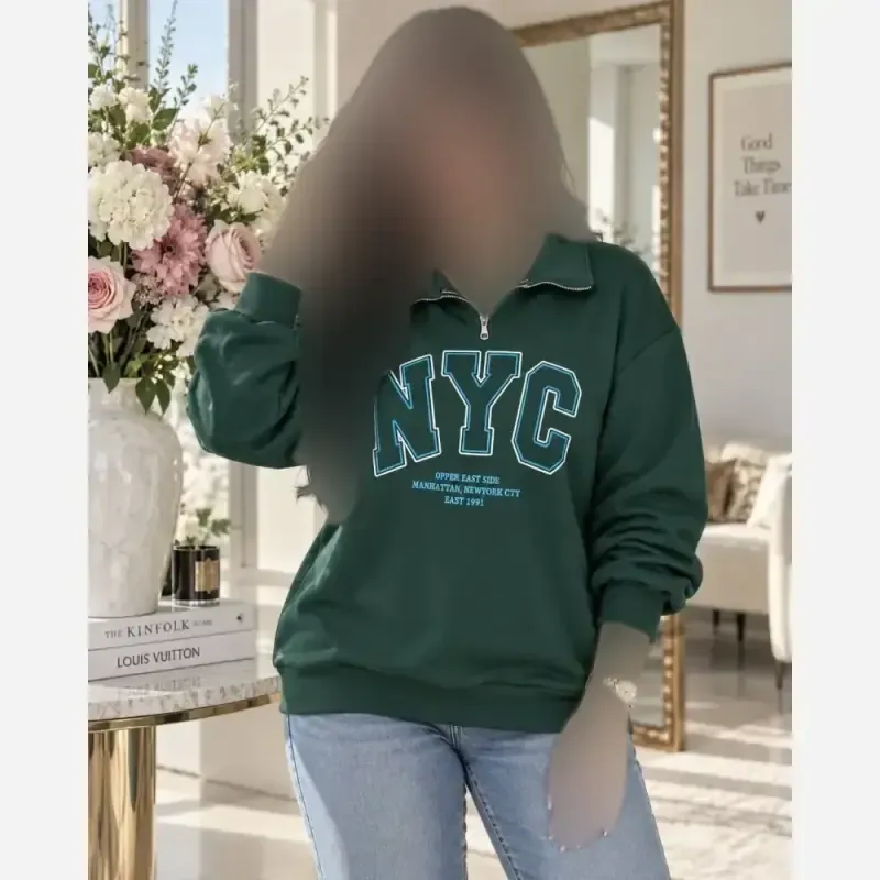 دورس نیم زیپ توکرکی NYC زنانه و دخترانه فری سایز تا 46