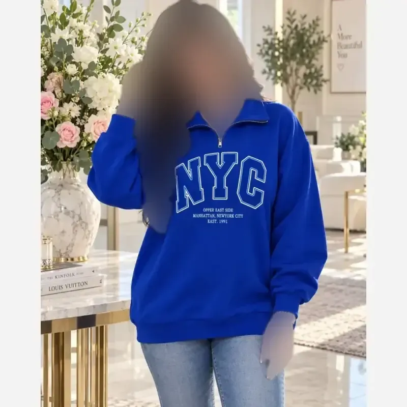 دورس نیم زیپ توکرکی NYC زنانه و دخترانه فری سایز تا 46