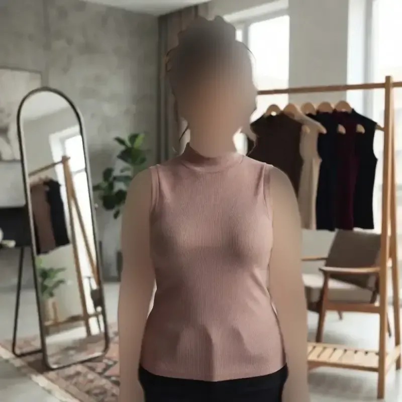 تاپ یقه 5 سانت قواره دار فانریپ پنبه کبریتی فری سایز 44 تا 48