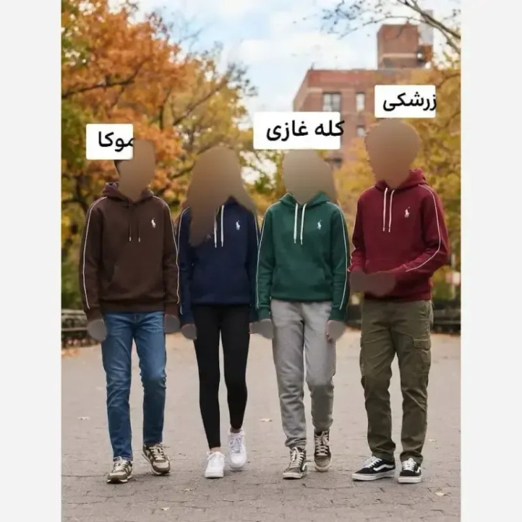 هودی پلو اسپرت پنبه داخل کرکی گرم ضخیم