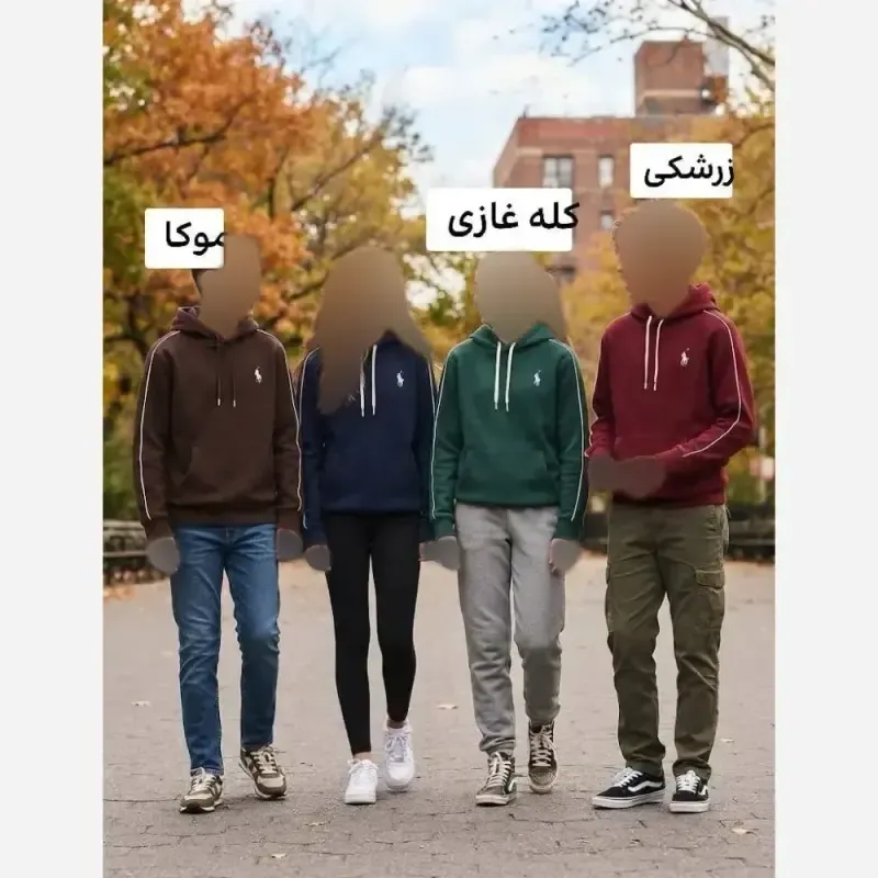 هودی پلو اسپرت پنبه داخل کرکی گرم ضخیم