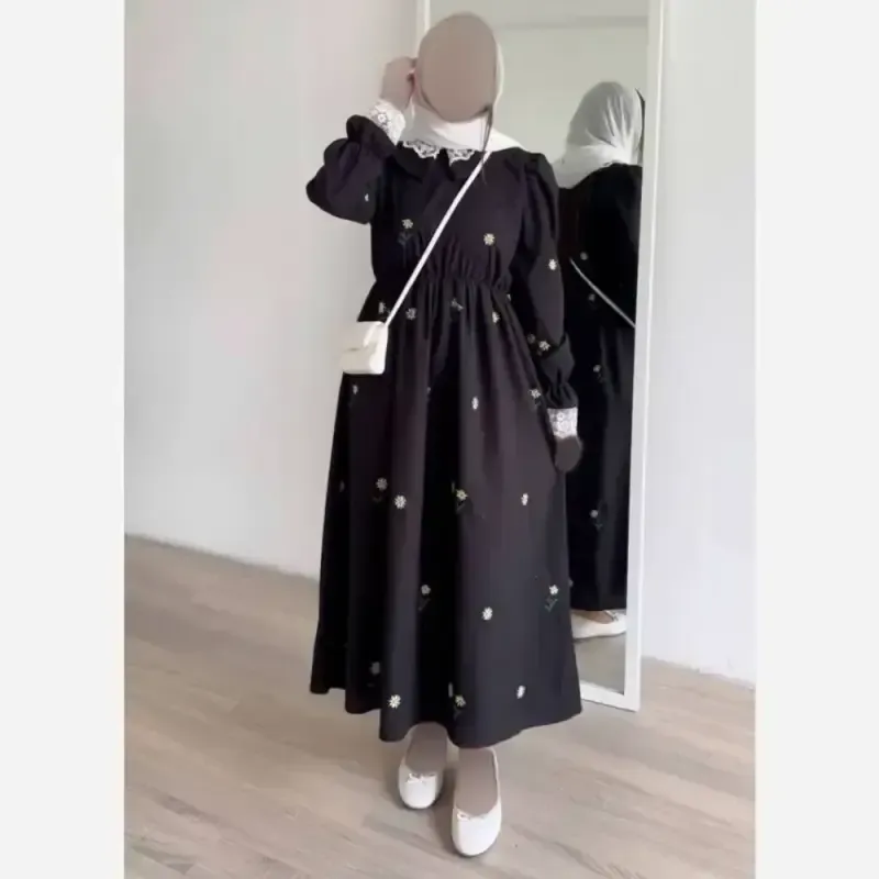 پیراهن مخمل موهر بلند زنانه مدل فرنیا رنگ مشکی و زرشکی
