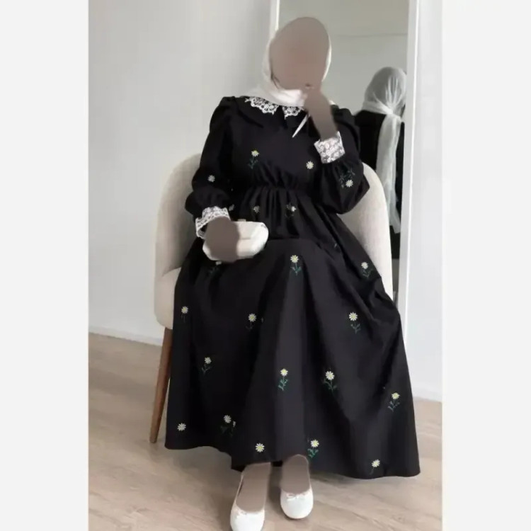 پیراهن مخمل موهر بلند زنانه مدل فرنیا رنگ مشکی و زرشکی