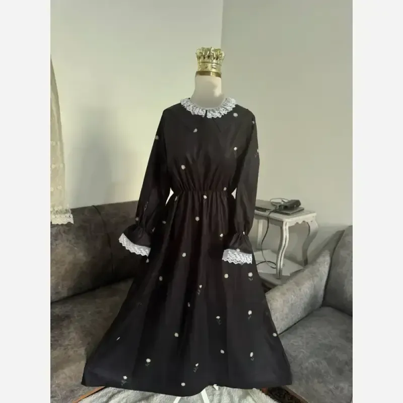 پیراهن مخمل موهر بلند زنانه مدل فرنیا رنگ مشکی و زرشکی