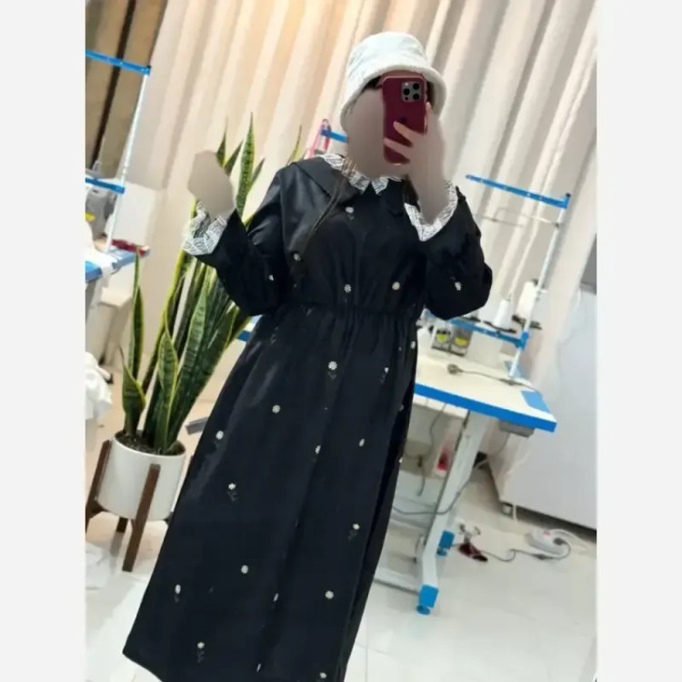 پیراهن مخمل موهر بلند زنانه مدل فرنیا رنگ مشکی و زرشکی