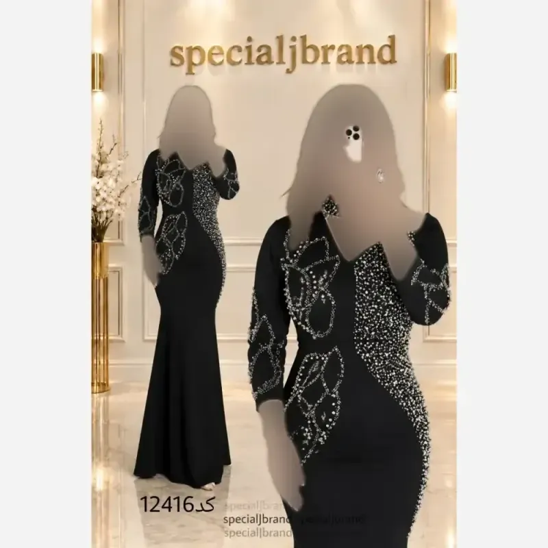 ماکسی مجلسی طناز جنس غواصی گرم بالا سنگ نگین کاری قد 155 زیپ دار در رنگبندی متنوع و سایزبندی کامل