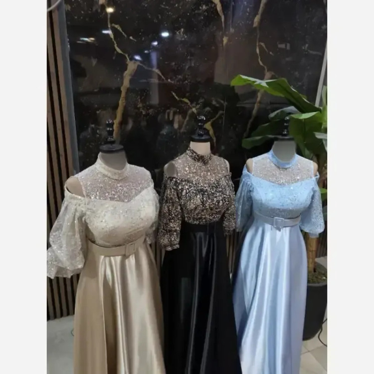 پیراهن مجلسی مدل پروانه جنس شاین و ساتن سایز 38 تا 50 رنگبندی متنوع