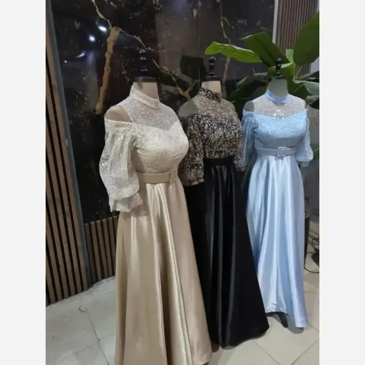 پیراهن مجلسی مدل پروانه جنس شاین و ساتن سایز 38 تا 50 رنگبندی متنوع