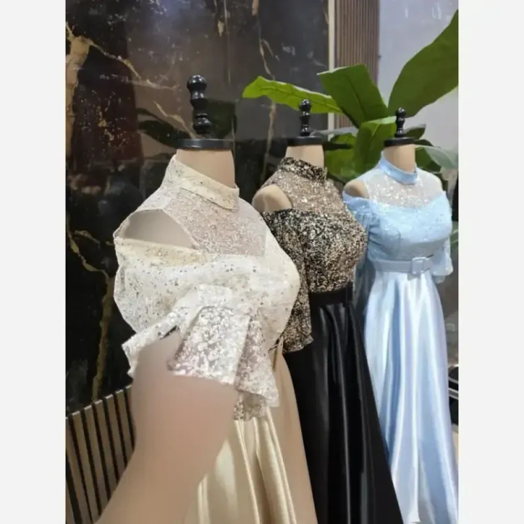 پیراهن مجلسی مدل پروانه جنس شاین و ساتن سایز 38 تا 50 رنگبندی متنوع