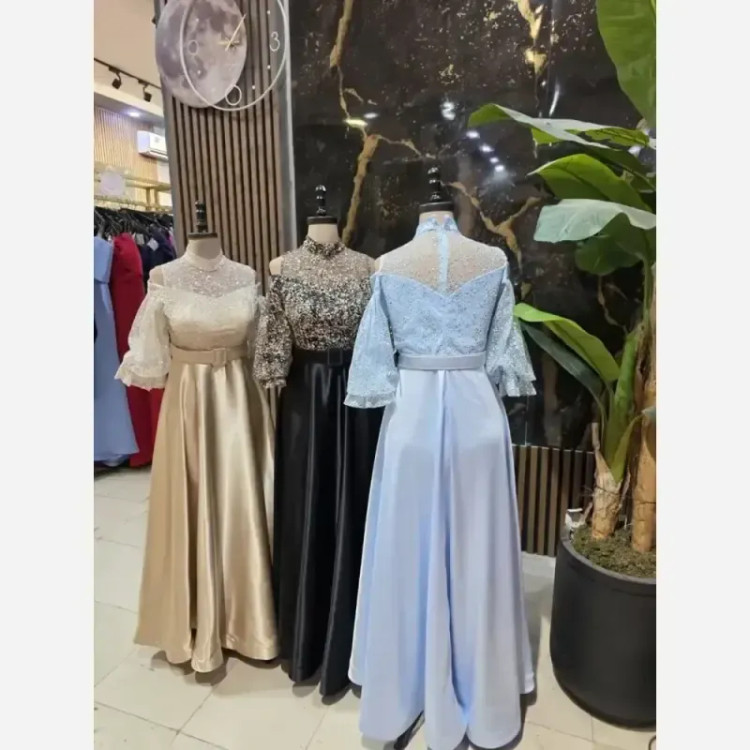 پیراهن مجلسی مدل پروانه جنس شاین و ساتن سایز 38 تا 50 رنگبندی متنوع