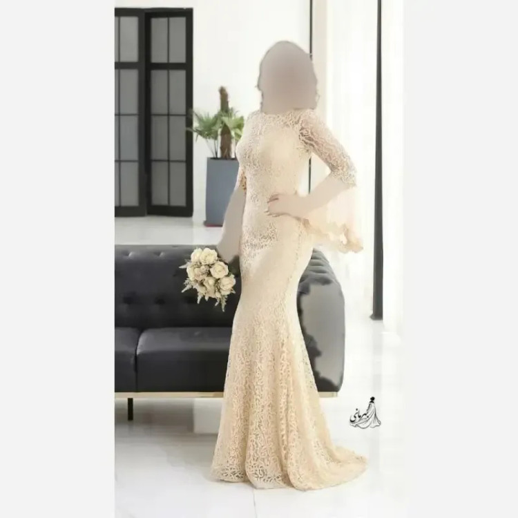پیراهن مجلسی زنانه مدل کژال دانتل مخمل گیپور و تور کاپدار قد 155 سایز 36 تا 48