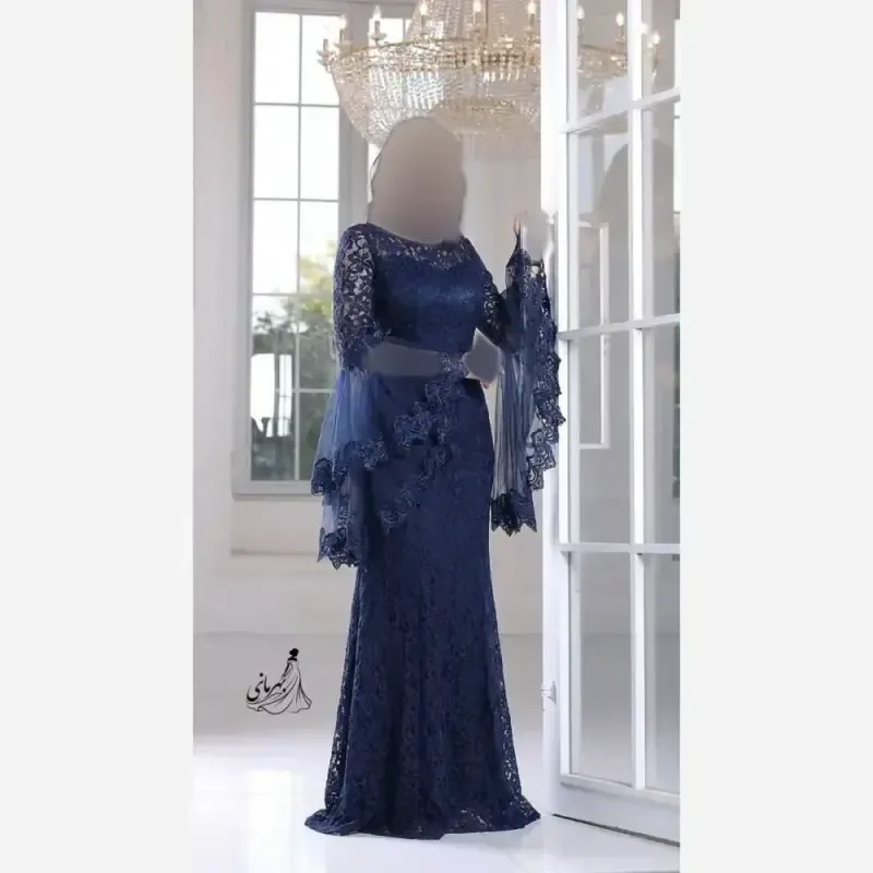پیراهن مجلسی زنانه مدل کژال دانتل مخمل گیپور و تور کاپدار قد 155 سایز 36 تا 48