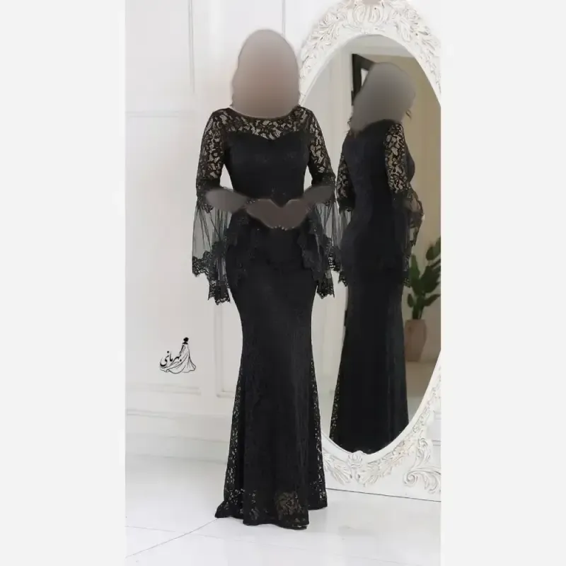 پیراهن مجلسی زنانه مدل کژال دانتل مخمل گیپور و تور کاپدار قد 155 سایز 36 تا 48