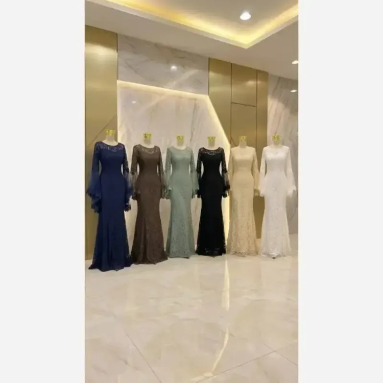 پیراهن مجلسی زنانه مدل کژال دانتل مخمل گیپور و تور کاپدار قد 155 سایز 36 تا 48