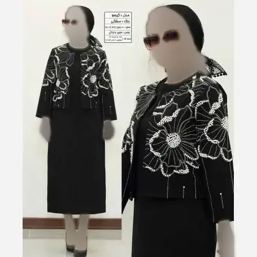 ست کت و سارافون زنانه بیگ سایز مدل گیسو جنس سوپر مازراتی رنگ بندی متنوع سایز بزرگ
