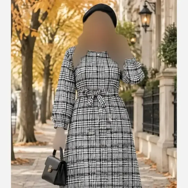 کفتان پیردوپل دنیا جنس تافته ضخیم بلند کمربنددار