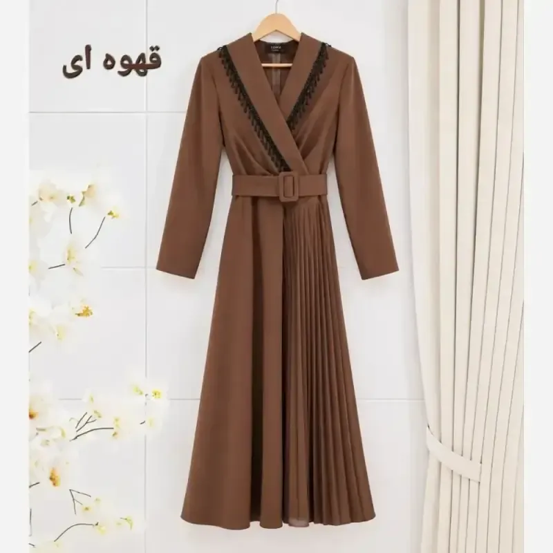 ماکسی مجلسی زنانه پارچه مازراتی دیزاین سنگ کریستال کاپ دار مشکی و سورمه ای
